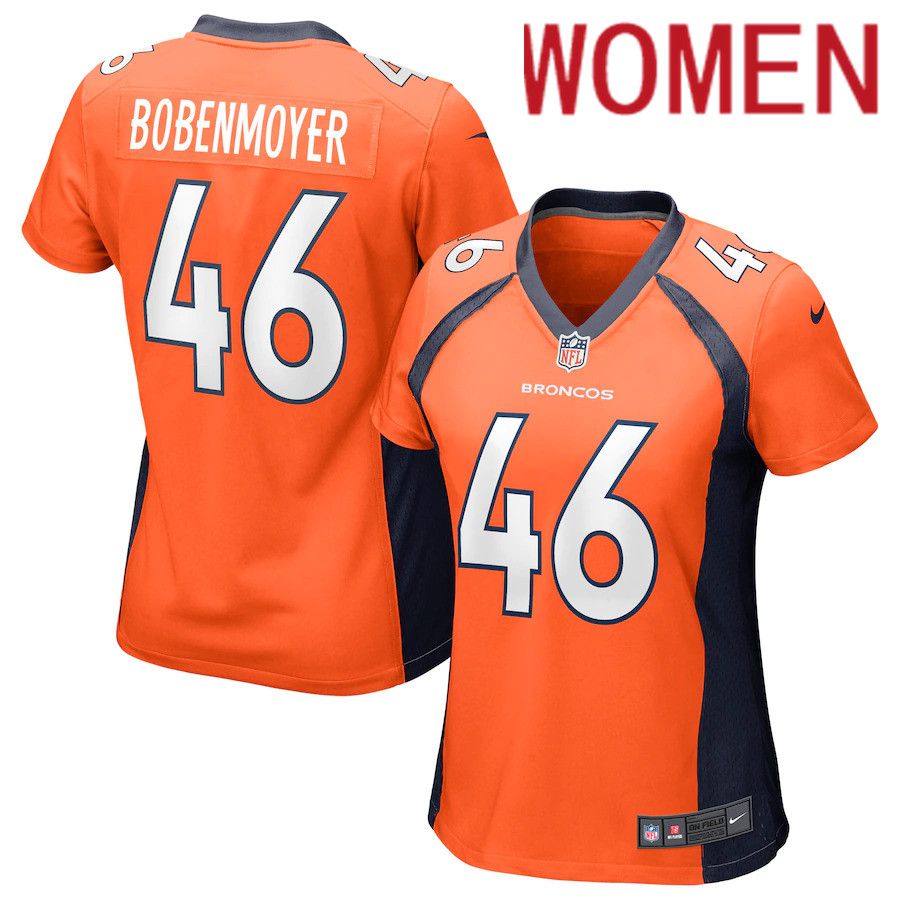 Women Denver Broncos 46 Jacob Bobenmoyer Nike Orange Game NFL Jersey